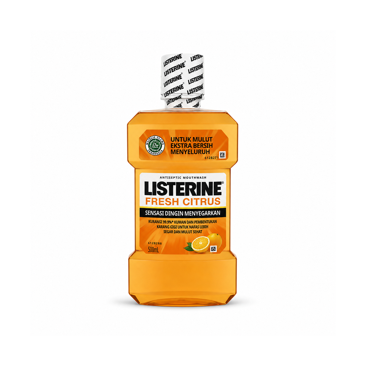 LISTERINE Fresh Citrus Antiseptic Mouthwash 500ml for germ and plaque protection and fresh breath