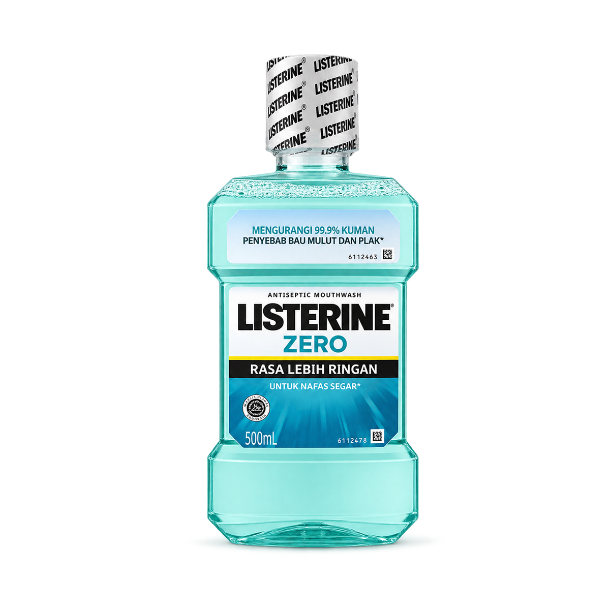 LISTERINE ZERO Antiseptic Mouthwash 500ml, alcohol-free formula for fresh breath and 99.9% germ reduction