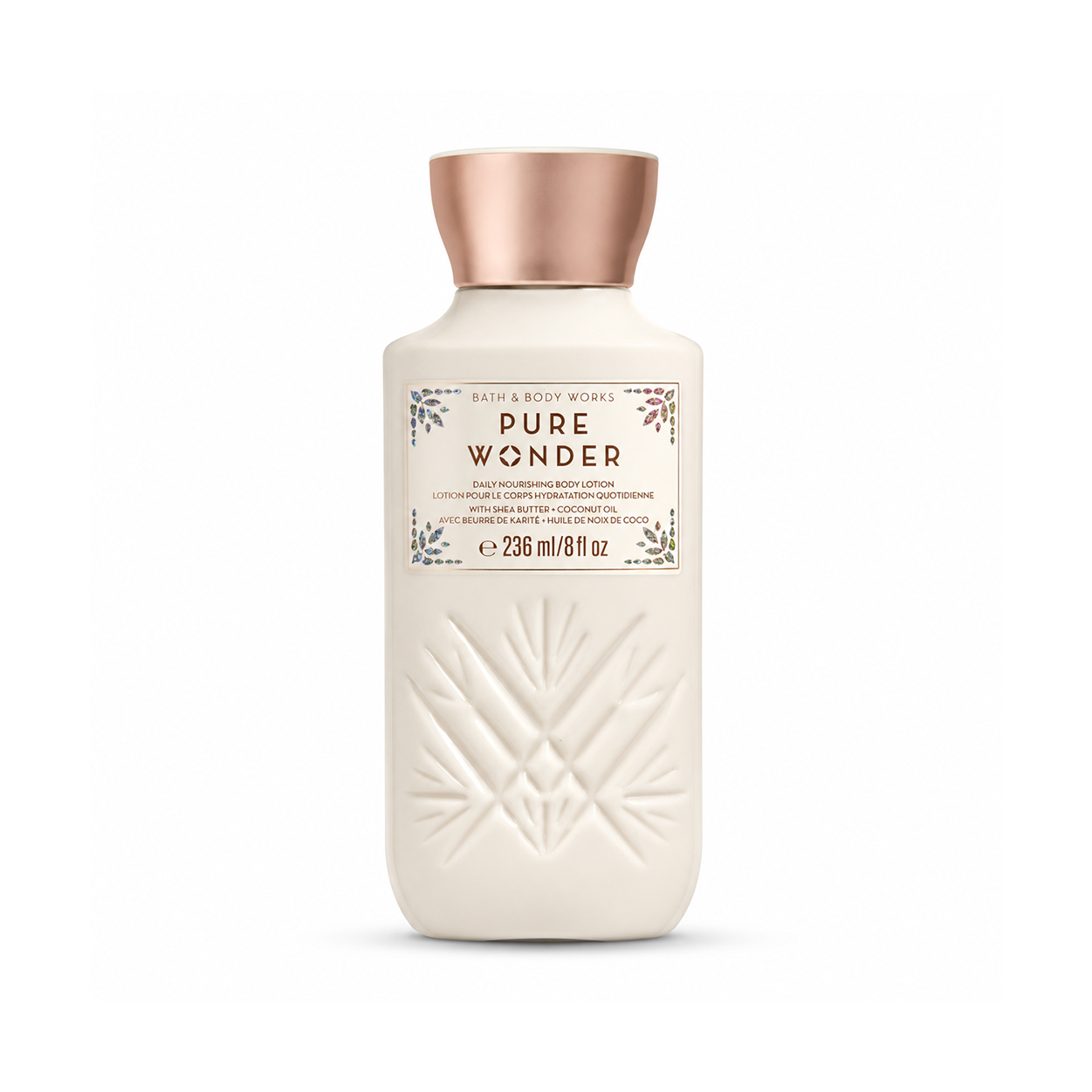 Bath & Body Works Pure Wonder Daily Nourishing Body Lotion 236ml with shea butter and coconut oil for long-lasting skin hydration and softness.