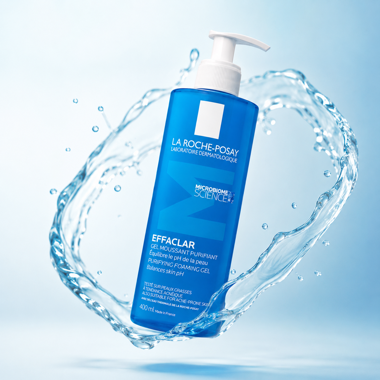 La Roche-Posay Effaclar Purifying Foaming Gel 400ml facial cleanser for oily acne-prone skin and excess oil control