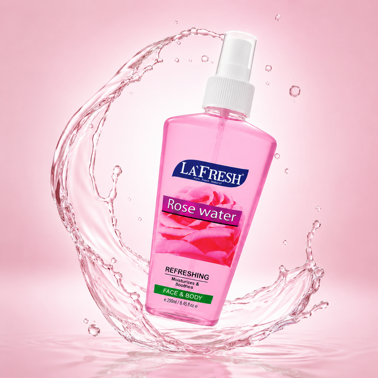 La'Fresh Rose Water Refreshing Face & Body Mist 250ml hydrating facial spray for dry and tired skin daily use