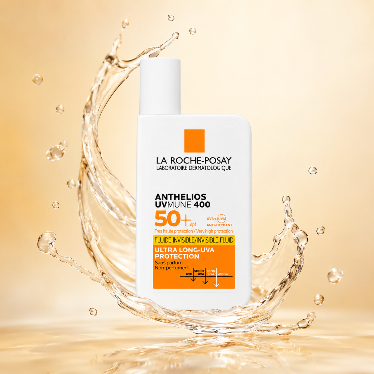 La Roche-Posay Anthelios UVMUNE 400 SPF 50+ invisible facial sunscreen fluid 50ml with ultra long-UVA protection