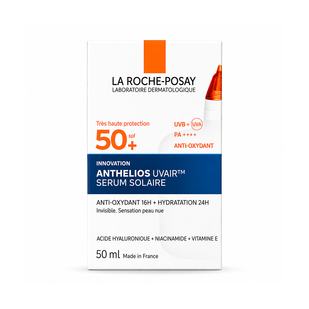 La Roche-Posay Anthelios UvAir Serum Sunscreen SPF 50+ PA++++ 50ml facial serum sunscreen providing broad-spectrum UV protection and lightweight hydration.