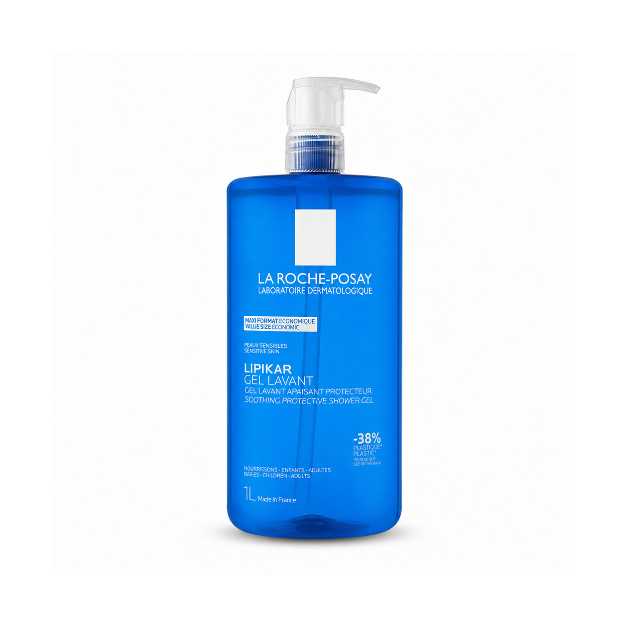 La Roche-Posay Lipikar Gel Lavant Soothing Protective Shower Gel 1L for sensitive dry skin hydration and gentle cleansing