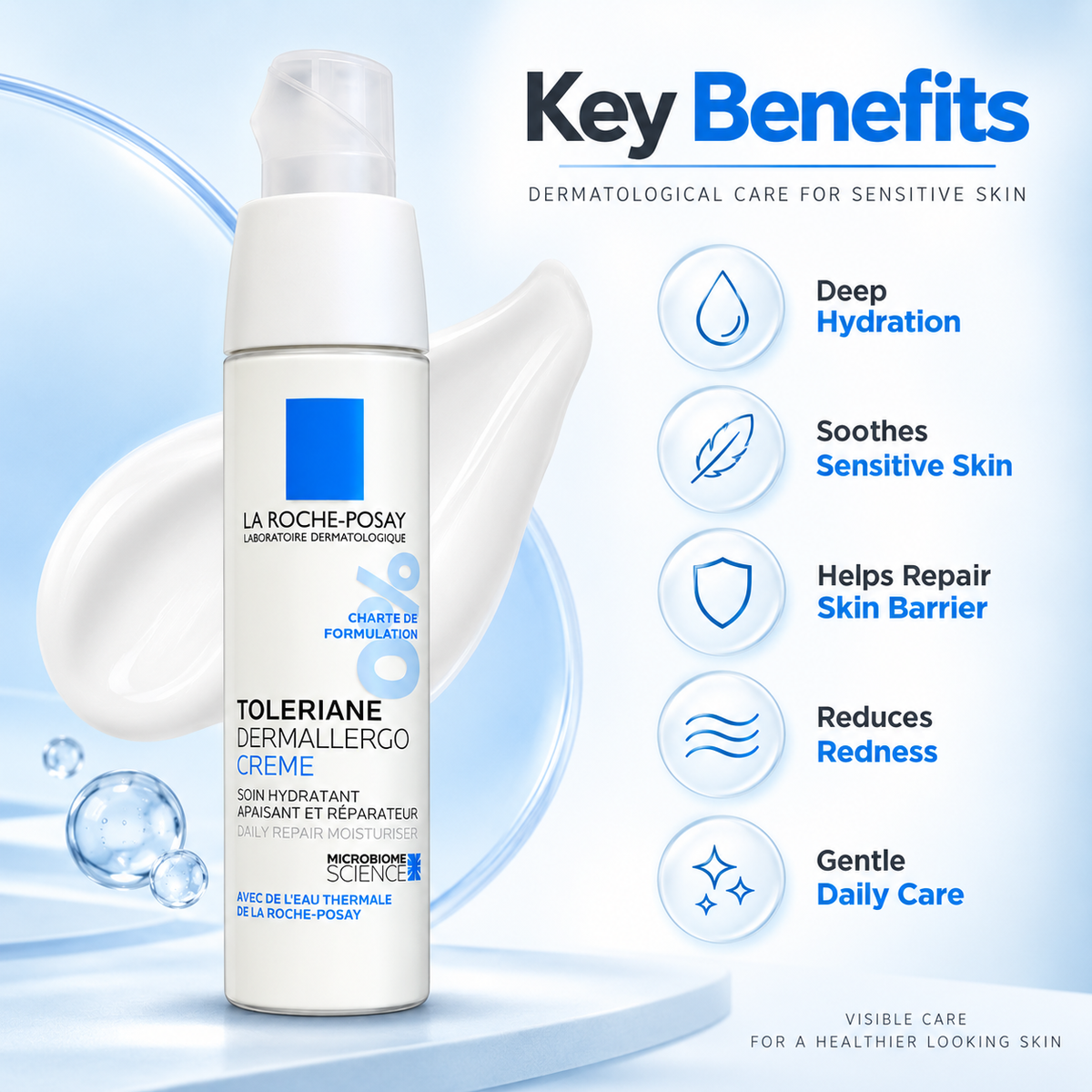 La Roche-Posay Toleriane Dermallergo Cream 40ml, daily repair face cream for sensitive skin