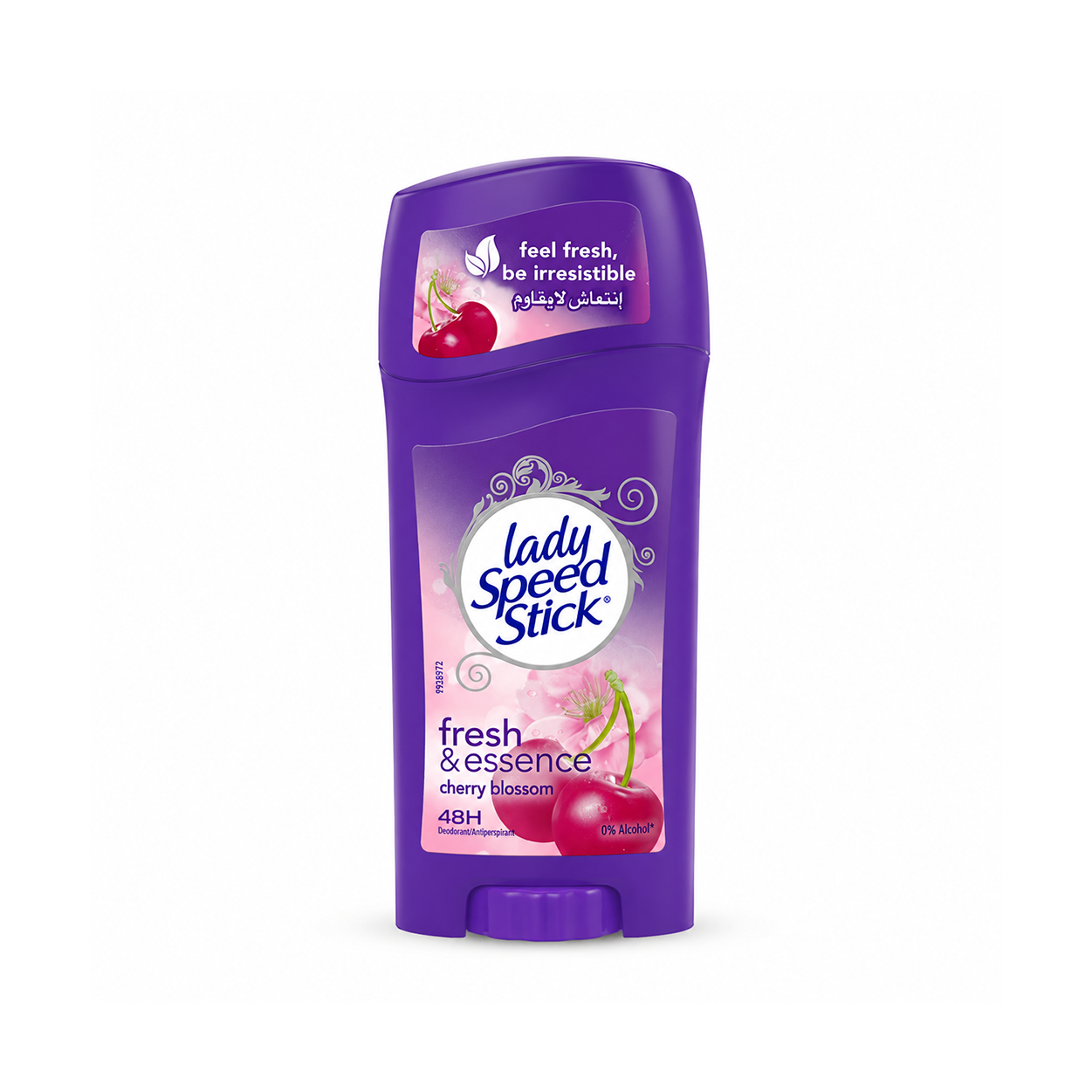 Lady Speed Stick Fresh & Essence Cherry Blossom 48H Antiperspirant Deodorant Stick 65g providing long-lasting odor protection and freshness.