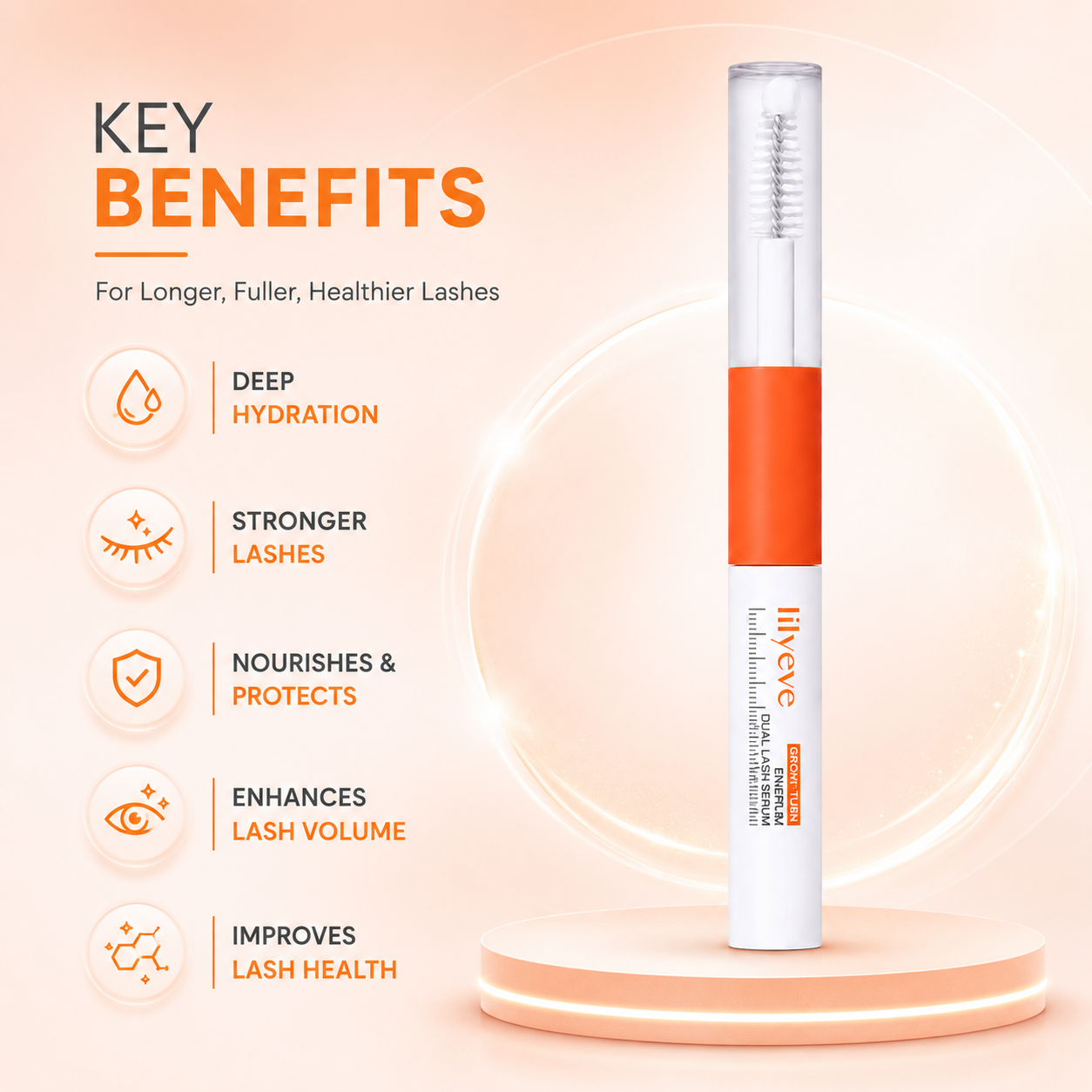 Lilyeve Grow:Turn Exosome Dual Lash Serum 8ml dual lash serum for thinning lashes and daily lash conditioning