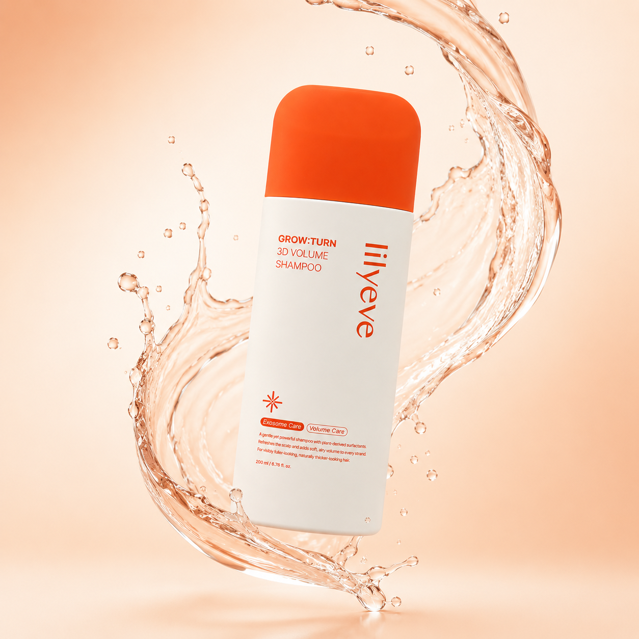 Lilyeve Grow:Turn 3D Volume Shampoo 200ml volumizing shampoo for thin flat hair with lightweight scalp cleansing care