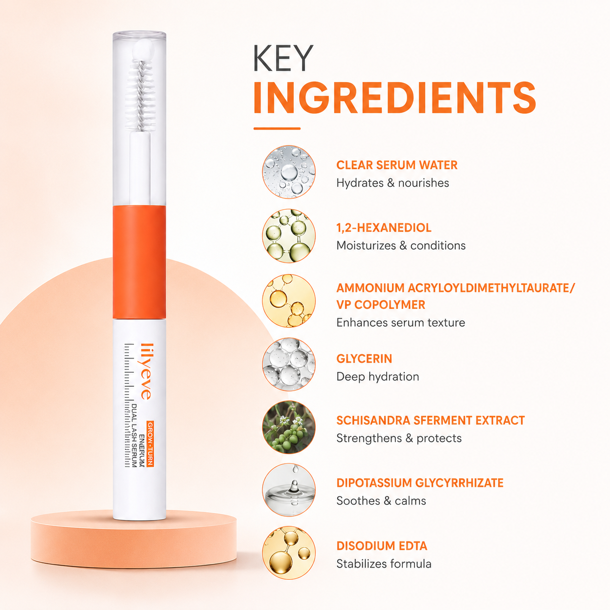 Lilyeve Grow:Turn Exosome Dual Lash Serum 8ml dual lash serum for thinning lashes and daily lash conditioning