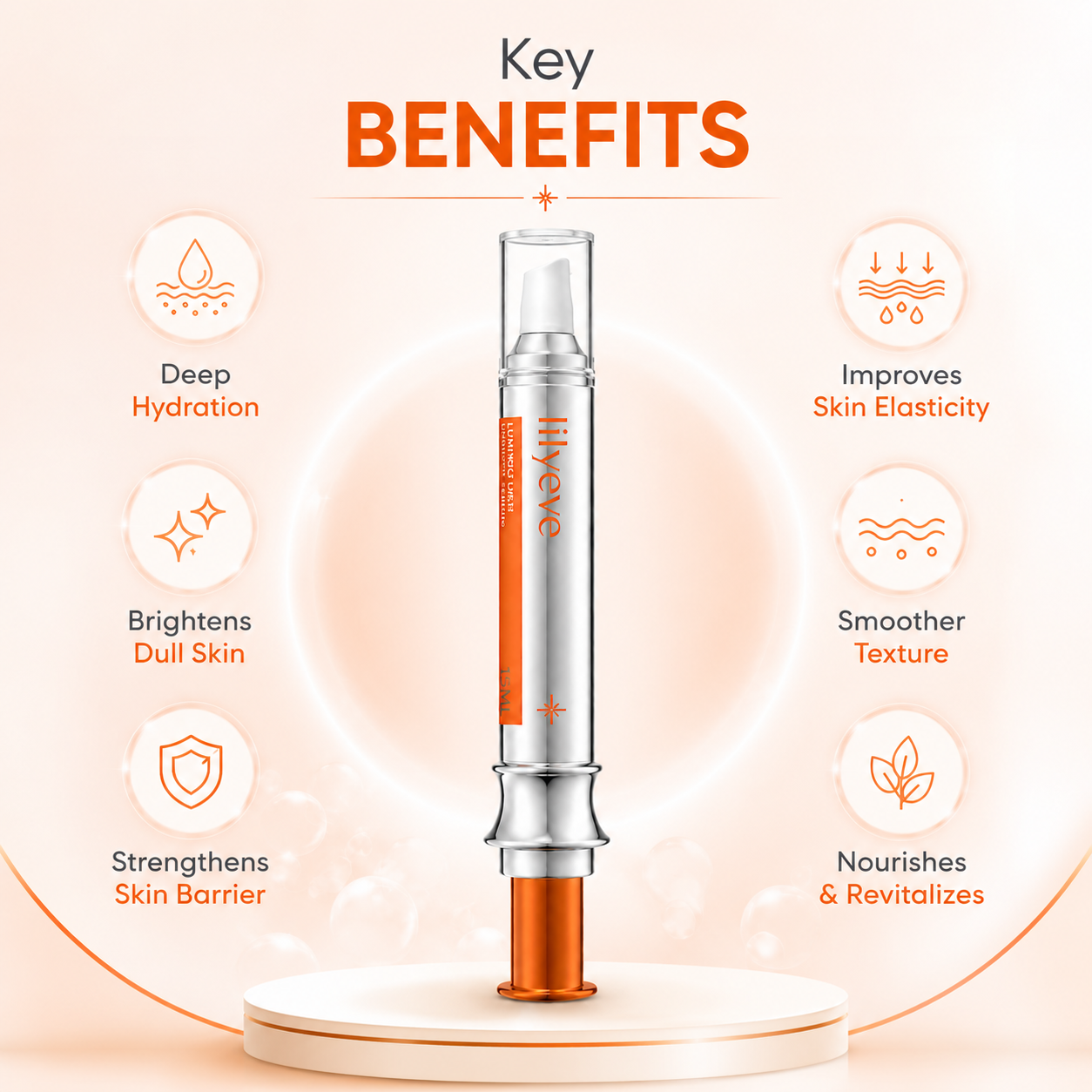 Lilyeve Luminous Under Eye Serum 15ml lightweight under eye serum for puffiness, dry skin, and tired-looking eyes