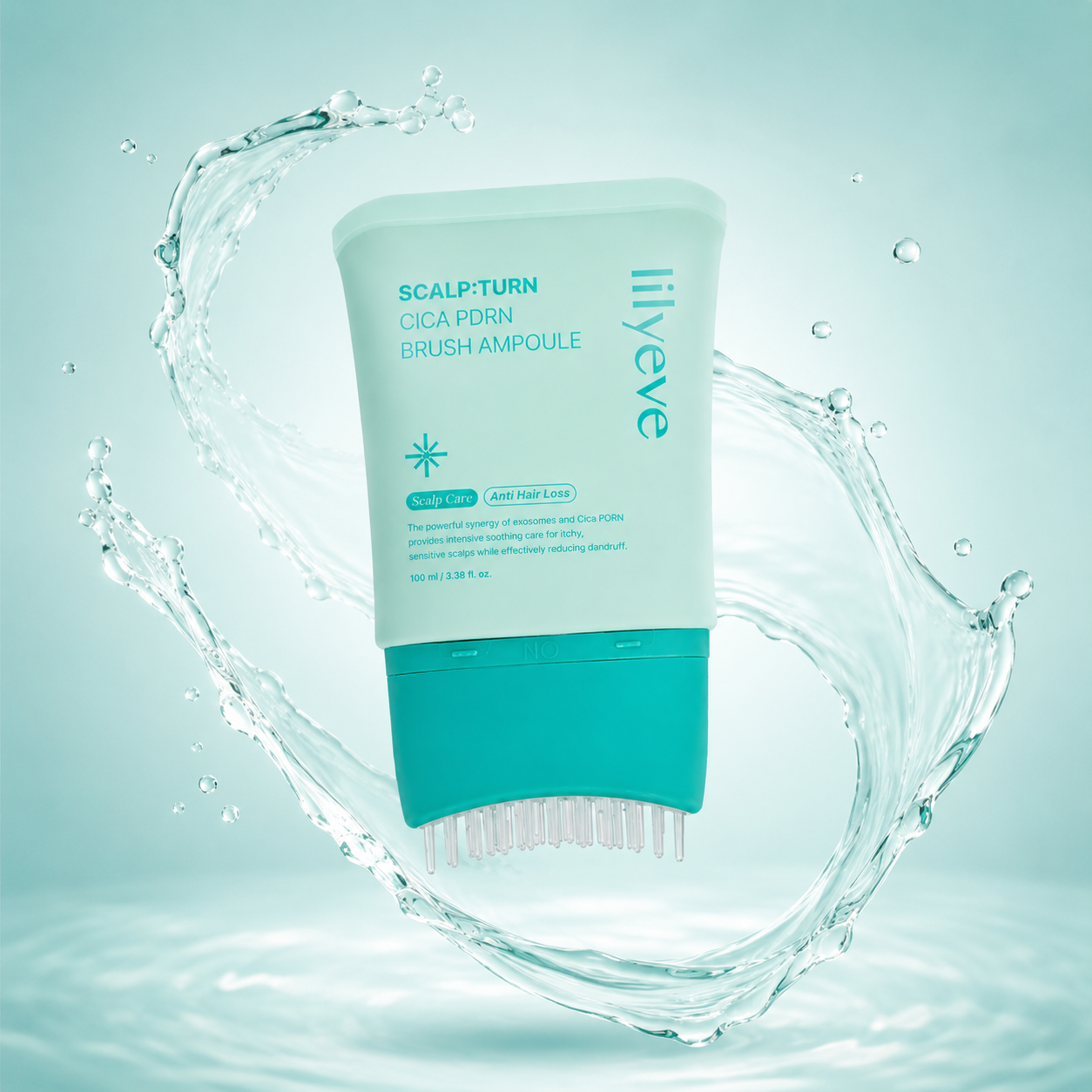 Lilyeve Scalp:Turn Cica PDRN Brush Ampoule 100ml scalp treatment for dandruff relief and sensitive scalp care
