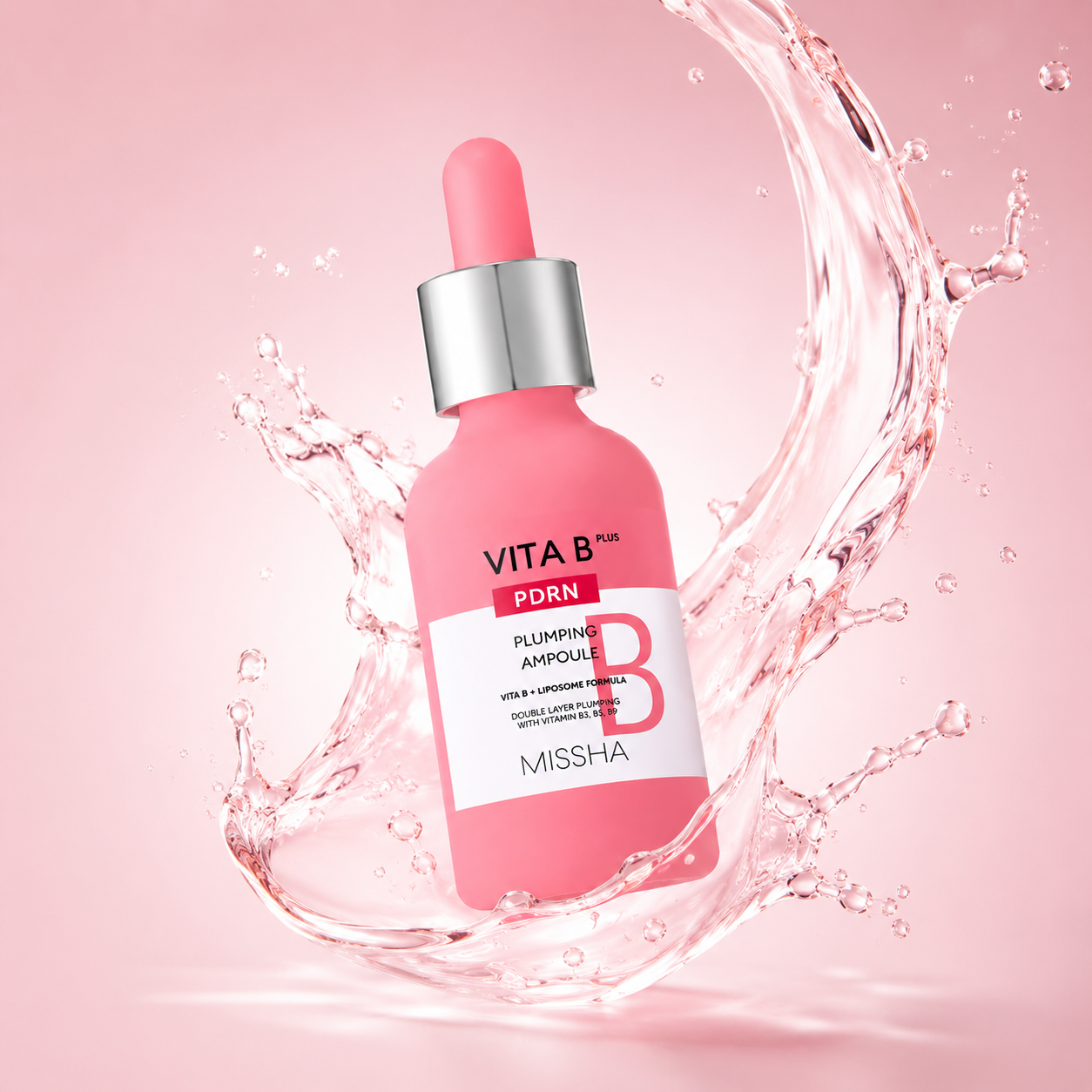 MISSHA Vita B Plus PDRN Plumping Ampoule 30ml hydrating face ampoule for glow, dry skin, and smoother texture