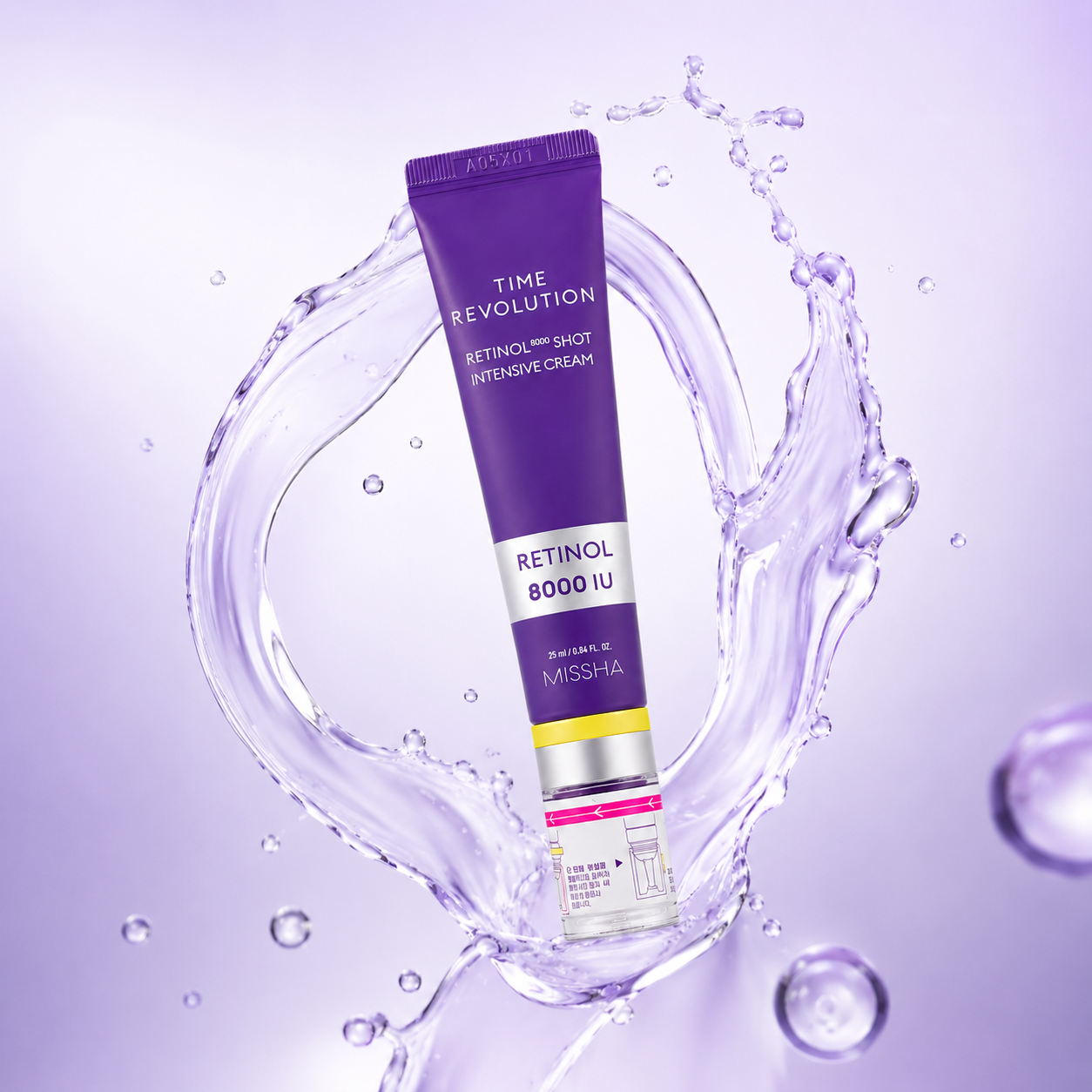 MISSHA Time Revolution Retinol 8000 Shot Intensive Cream 25ml retinol night cream for wrinkles and uneven skin texture