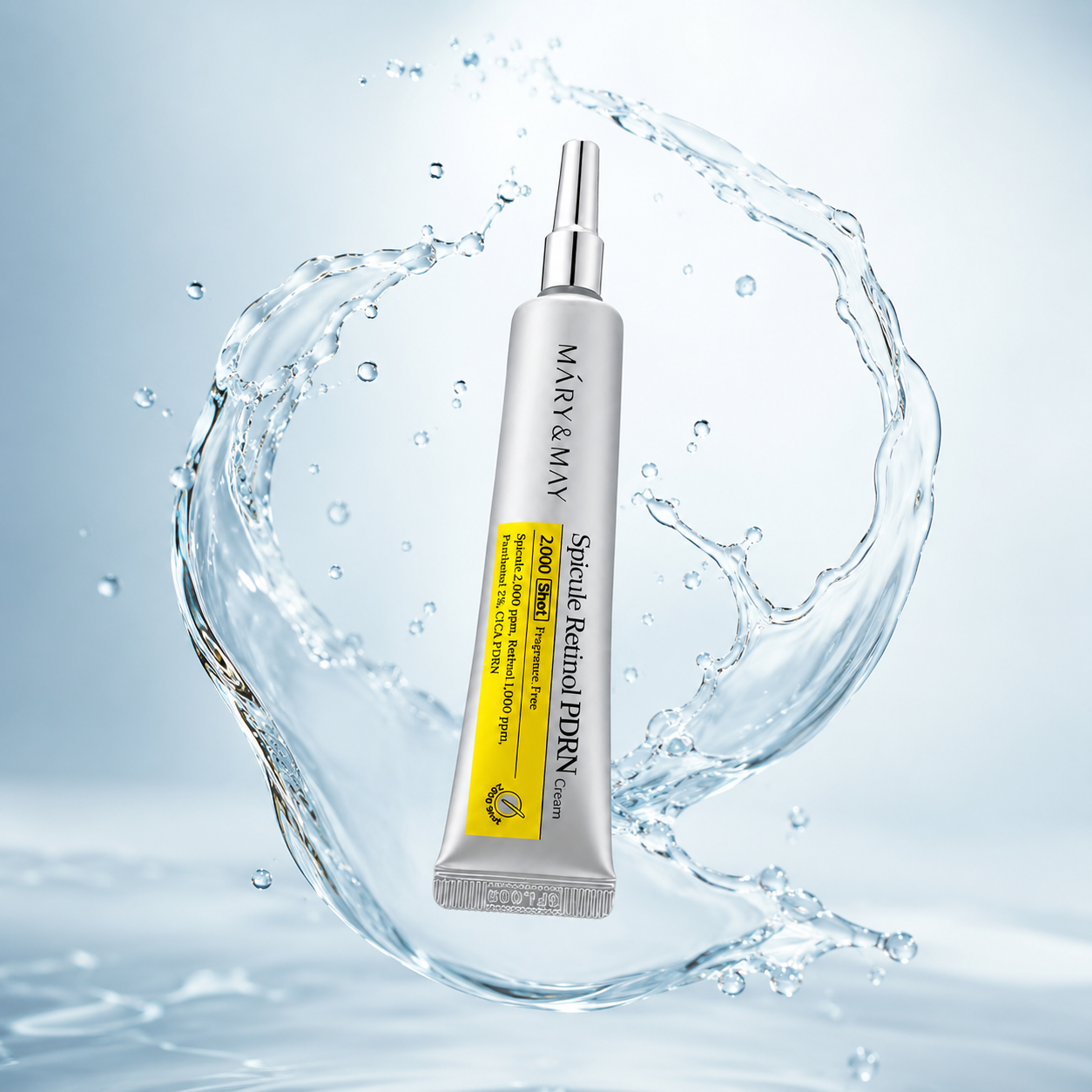 Mary & May Spicule Retinol PDRN Cream 2000 Shot 15g anti-aging face cream with retinol and PDRN for firmer, smoother-looking skin.