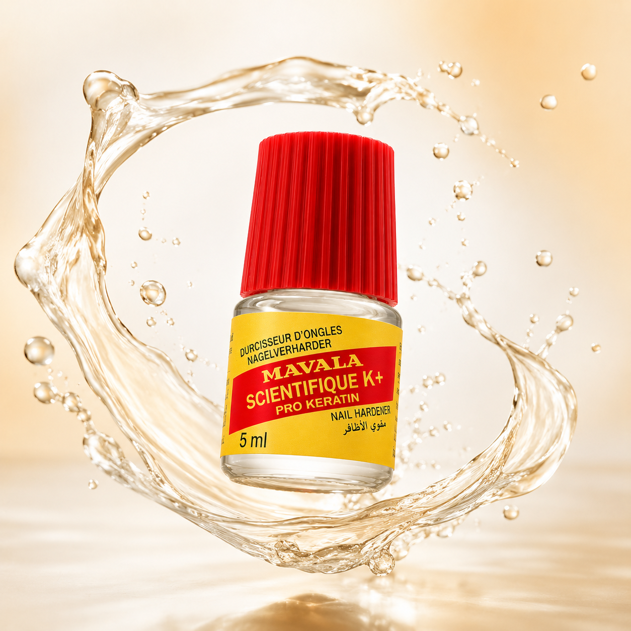 Mavala Scientifique K+ Pro Keratin Nail Hardener 5ml treatment for strengthening weak, brittle, and peeling nails
