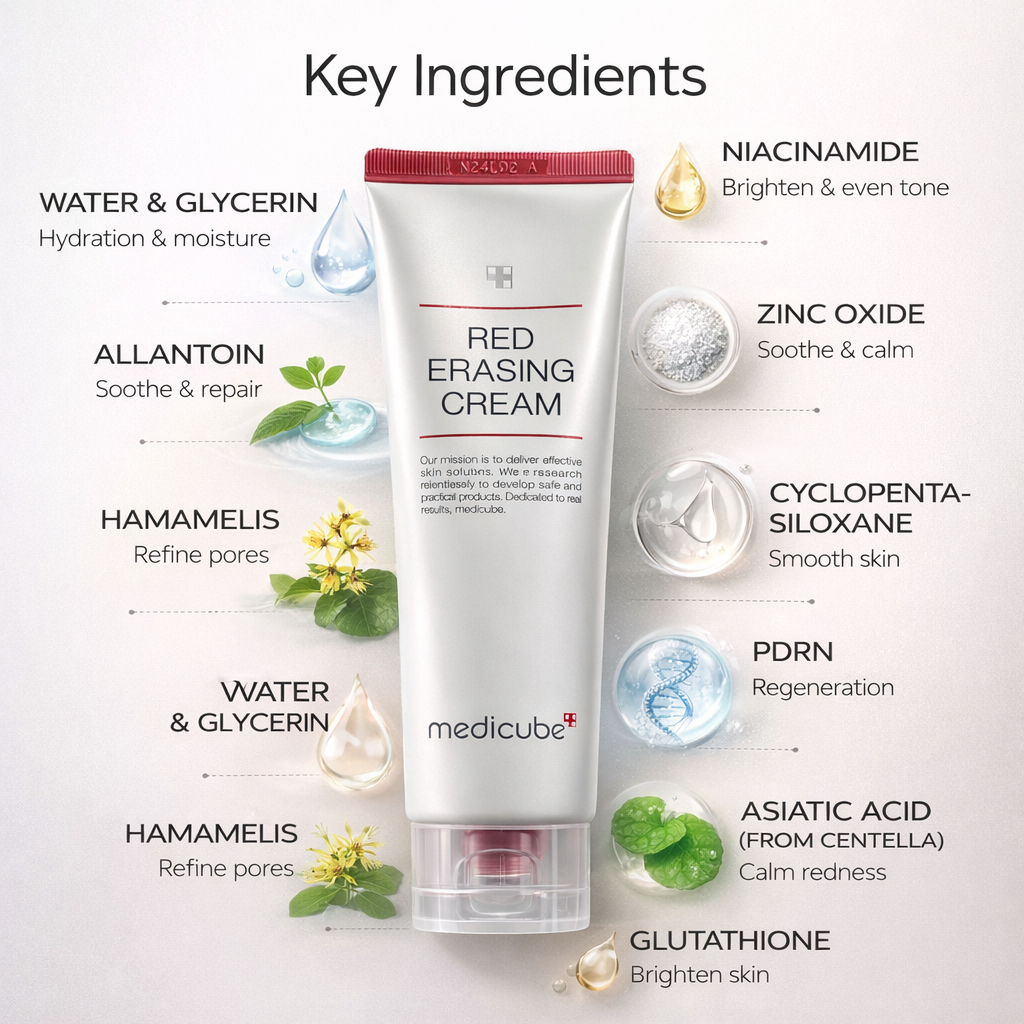 Medicube Red Erasing Cream 2.0 anti-redness face cream tube soothing irritated skin 50ml Korean skincare product