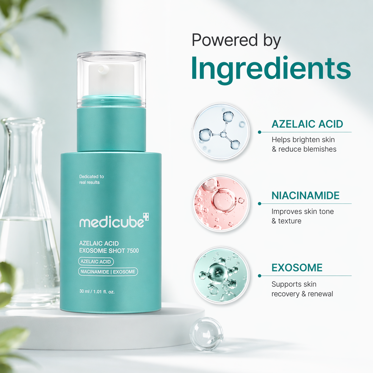 Medicube Azelaic Acid Exosome Shot Serum 7500 30ml facial serum for acne control and skin brightening