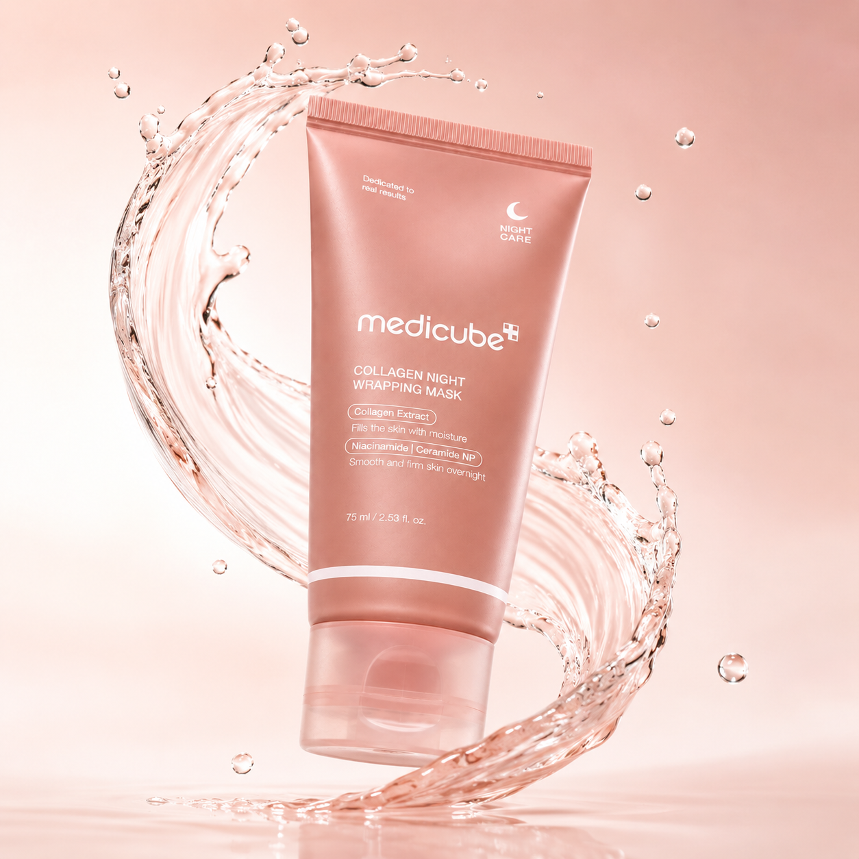 Medicube Collagen Night Wrapping Mask 75ml overnight sleeping mask with collagen for deep hydration, skin firming, and moisture barrier support.
