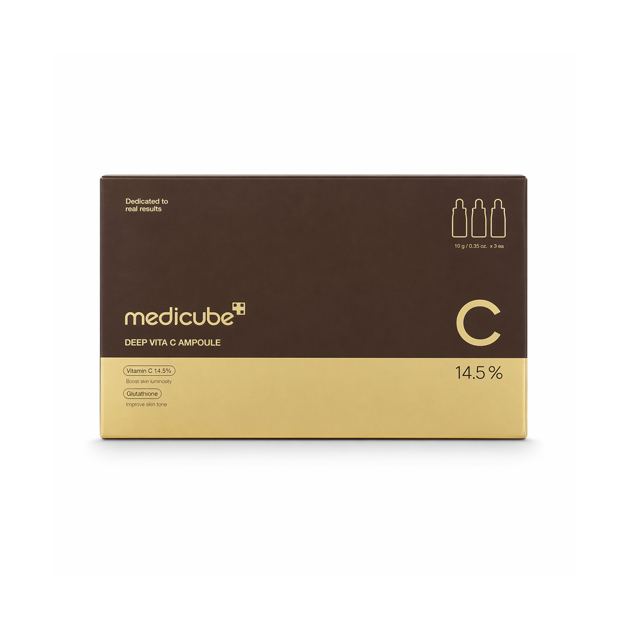 Medicube Deep Vita C Ampoule 14.5% vitamin C serum set for brightening skin and reducing dark spots, 10g bottles with dropper