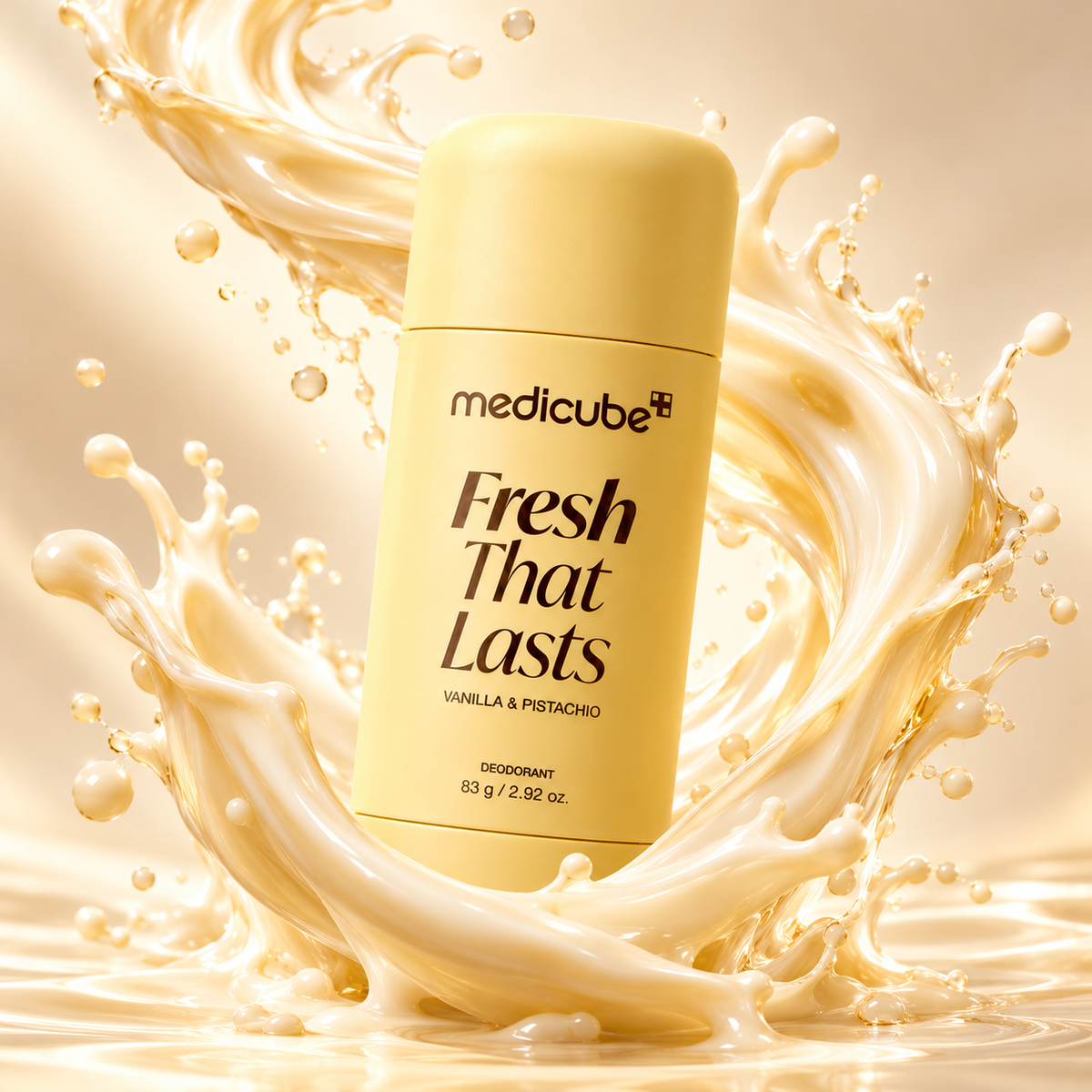 Medicube Fresh That Lasts Vanilla & Pistachio Deodorant Stick 83g for everyday underarm care with a warm, sweet fragrance.