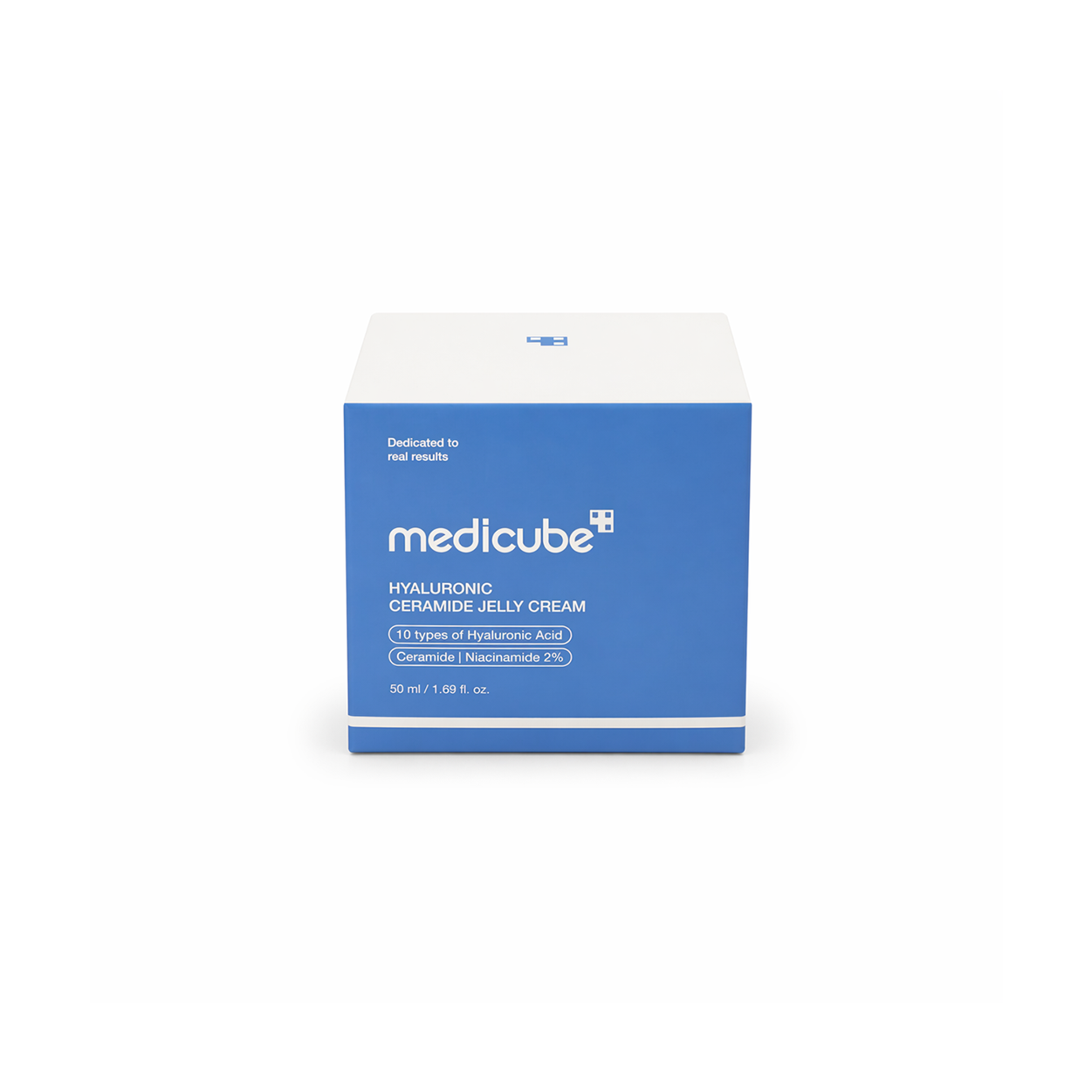 Medicube Hyaluronic Ceramide Jelly Cream 50ml face moisturizer for deep hydration and skin barrier repair in a blue jar