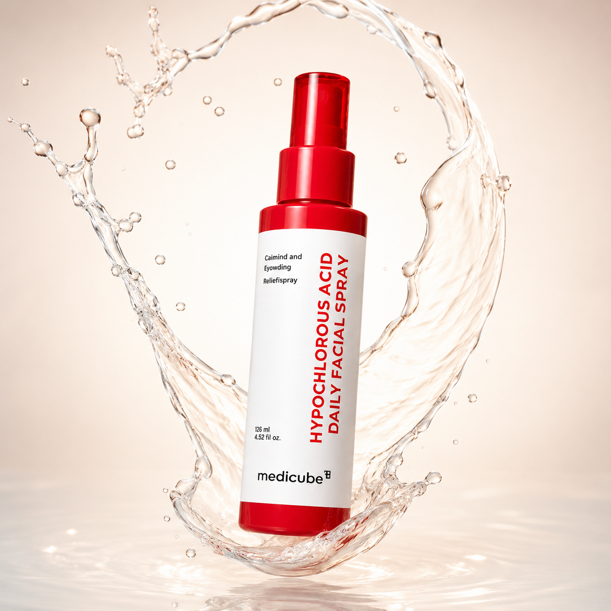 Medicube Hypochlorous Acid Daily Facial Spray 125ml facial mist for sensitive skin, helping calm irritation and refresh skin daily.