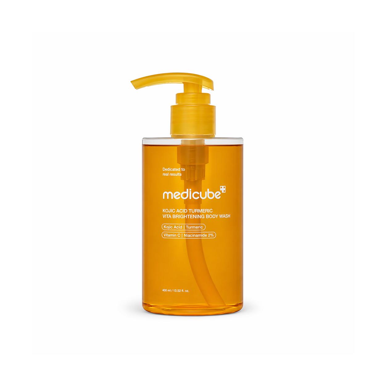 Medicube Kojic Acid Turmeric Vita Brightening Body Wash 400ml bottle for skin brightening and pigmentation care