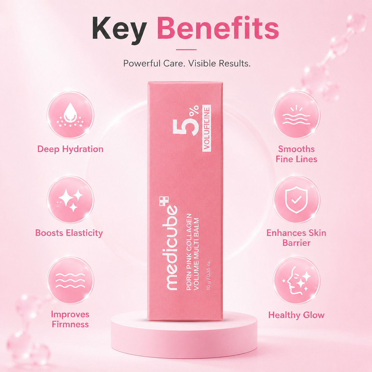 Medicube PDRN Pink Collagen Volume Multi Balm 10g hydrating multi balm stick for dry, dull, and dehydrated skin