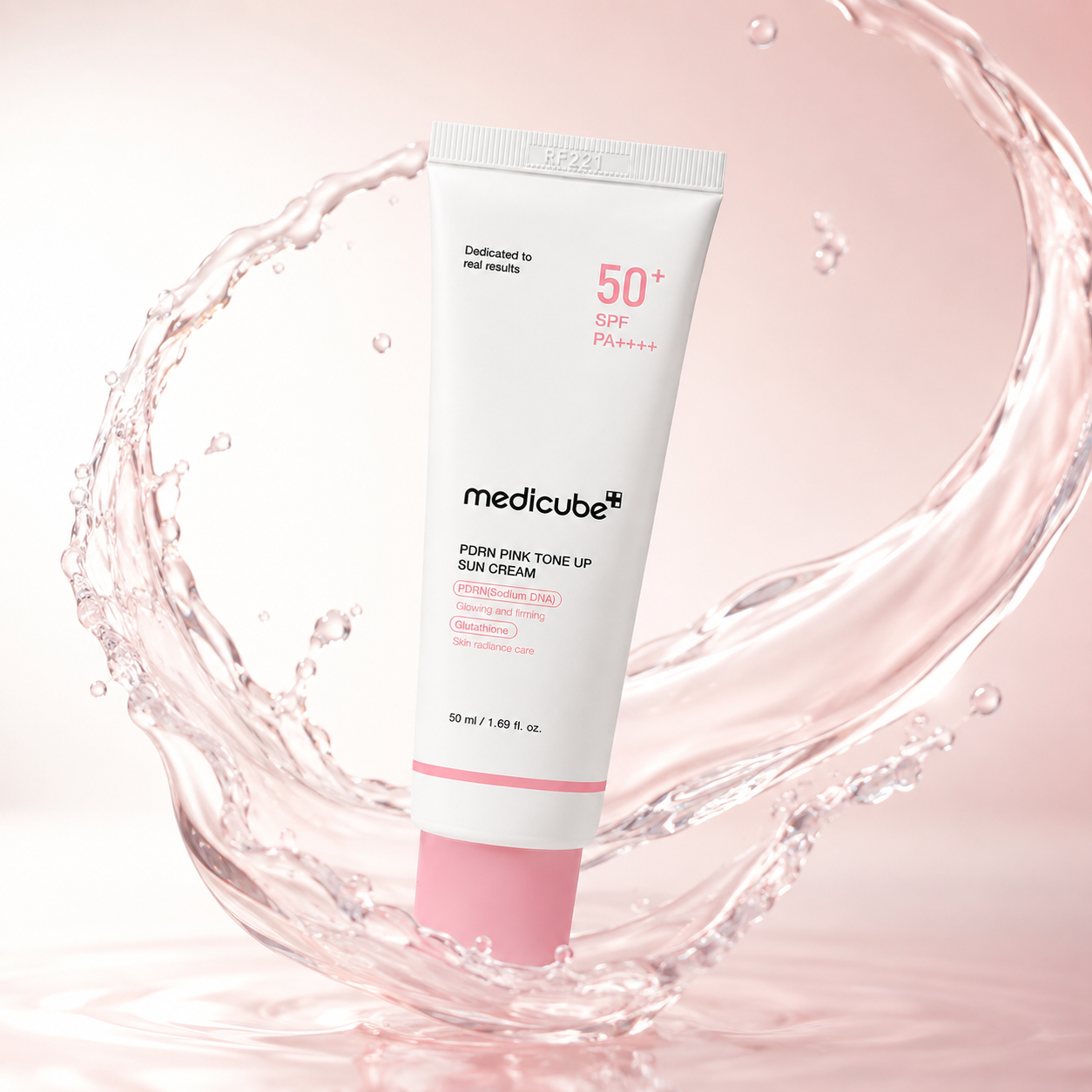 Medicube PDRN Pink Tone Up Sun Cream SPF 50+ PA++++ 50ml for brightening and radiant-looking skin