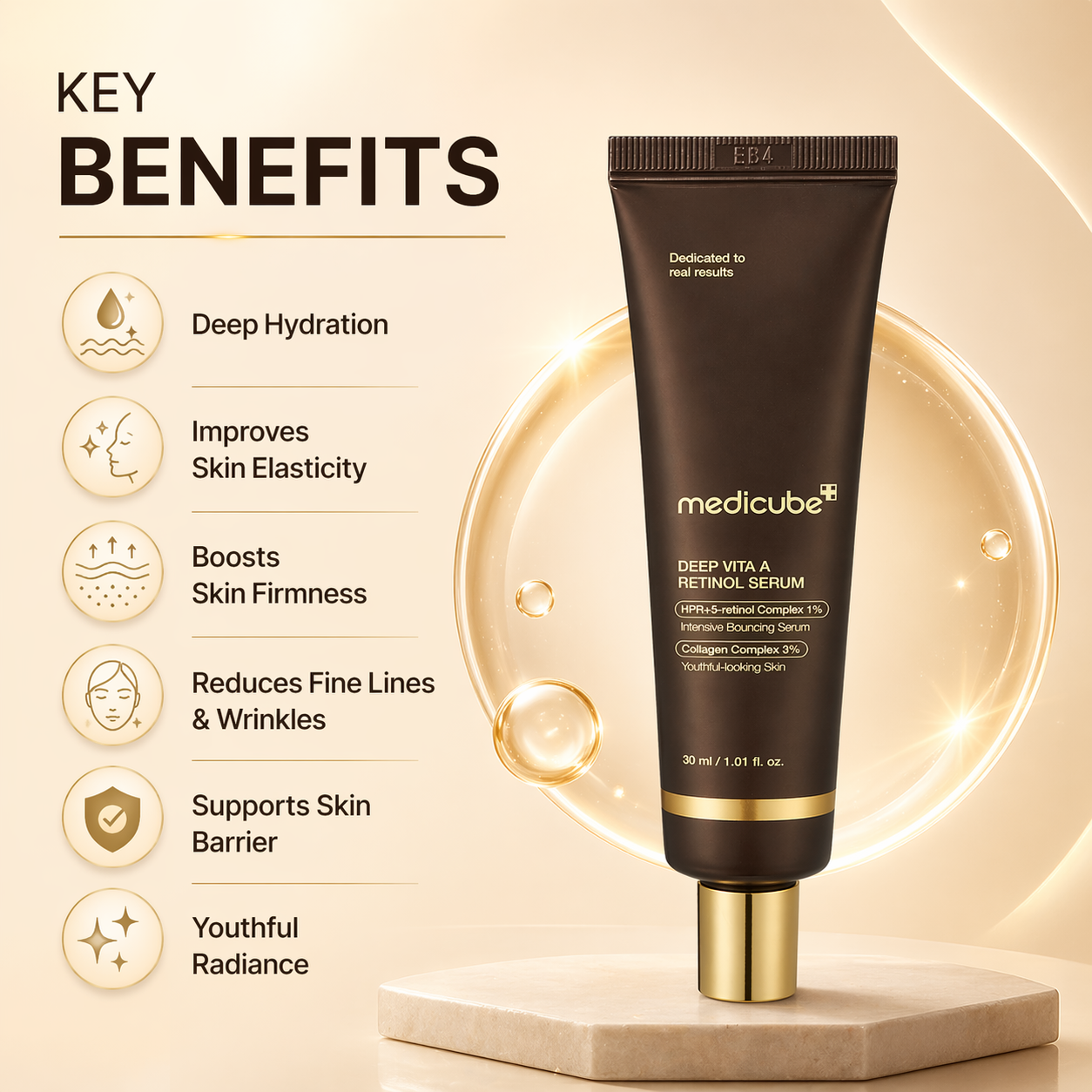 Medicube Deep Vita A Retinol Serum 30ml anti-aging face serum for reducing wrinkles and improving skin firmness