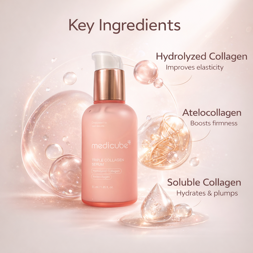 Medicube Triple Collagen Serum 55ml face serum bottle for skin firming and hydration with collagen formula