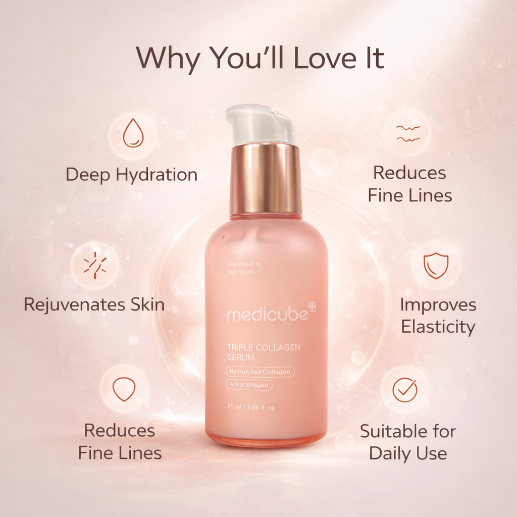 Medicube Triple Collagen Serum 55ml face serum bottle for skin firming and hydration with collagen formula