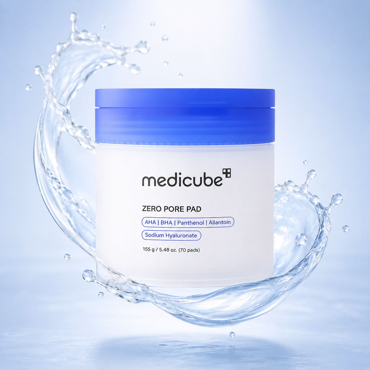Medicube Zero Pore Pad 2.0 exfoliating toner pads 155g with 70 pads for clearer pores, smoother skin texture, and daily pore care.