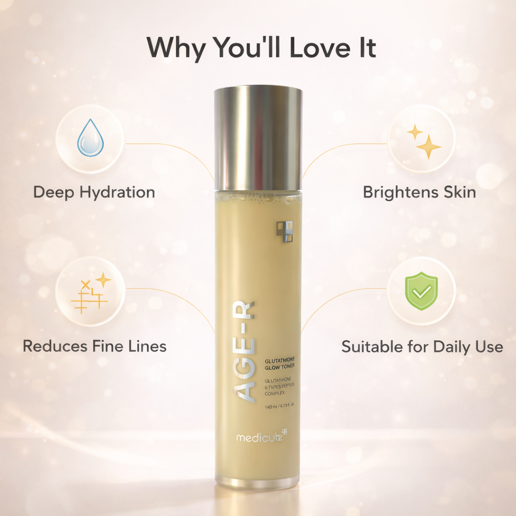 Medicube AGE-R Glutathione Glow Toner 140ml brightening face toner for glowing and even skin tone