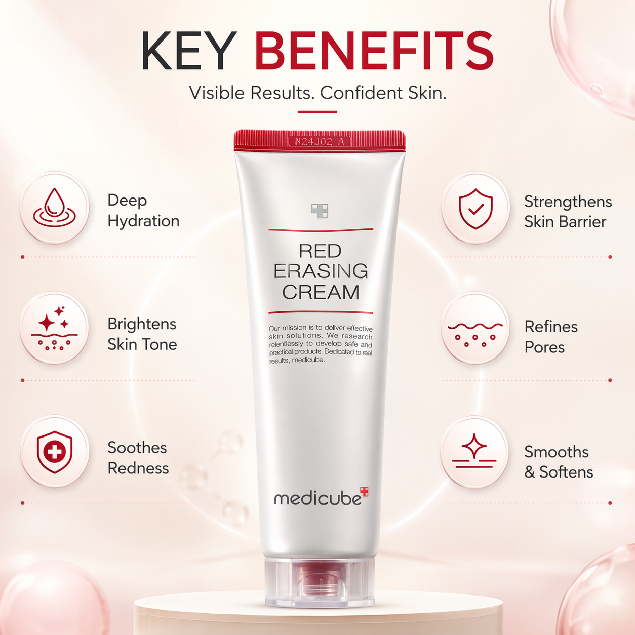 Medicube Red Erasing Cream 2.0 anti-redness face cream tube soothing irritated skin 50ml Korean skincare product