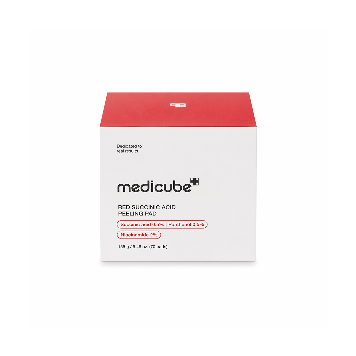 Medicube Red Succinic Acid Peeling Pad exfoliating toner pads 155g for acne, blackheads, and pore care skincare jar