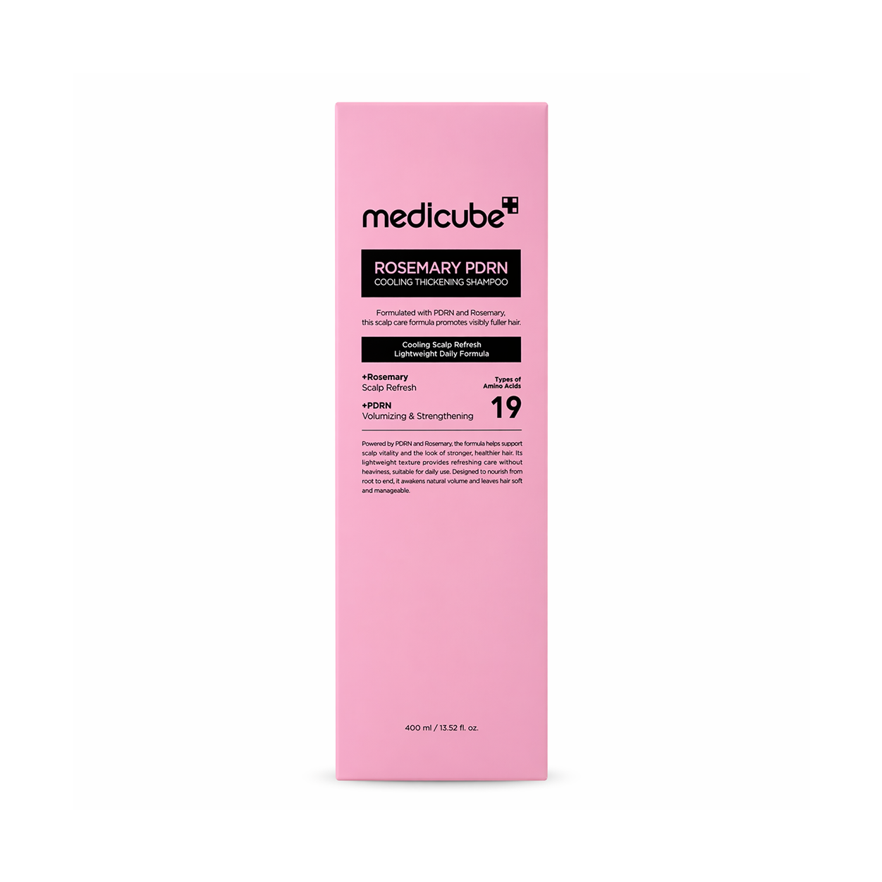Medicube Rosemary PDRN Cooling Thickening Shampoo 400ml bottle for hair volume and scalp care