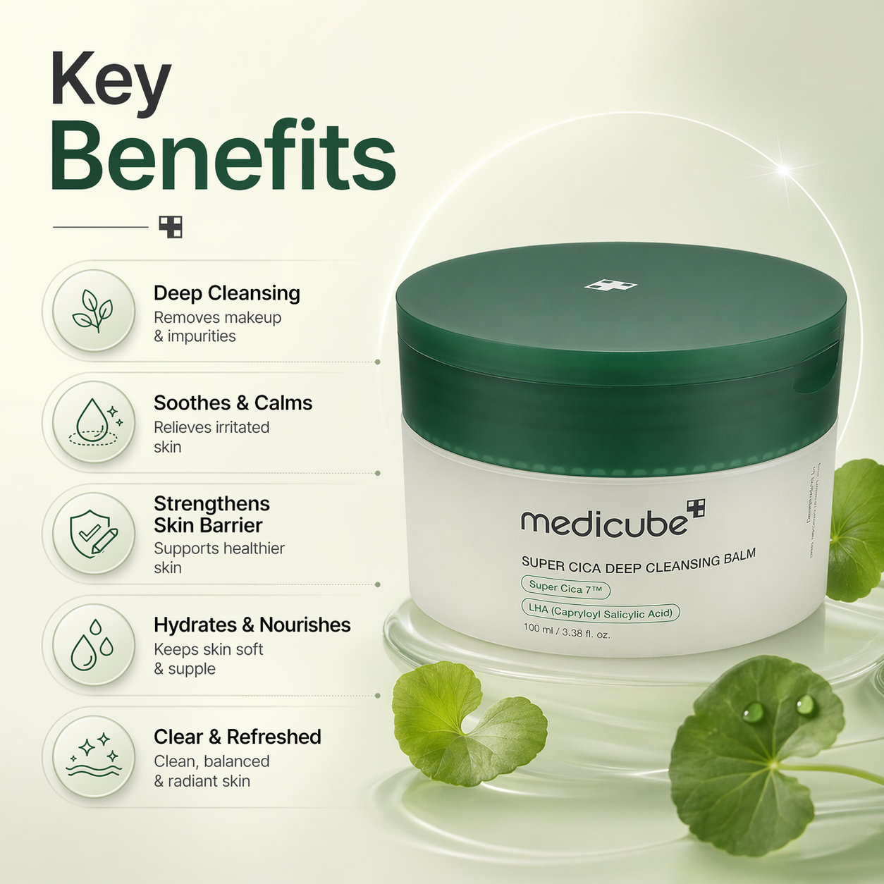 Medicube Super Cica Deep Cleansing Balm 100ml facial cleansing balm for removing makeup and deeply cleansing pores for sensitive skin