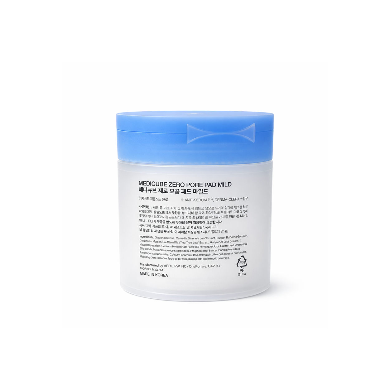Medicube Zero Pore Pad Mild exfoliating toner pads 155g for gentle pore care and skin smoothing with PHA and hyaluronic acid