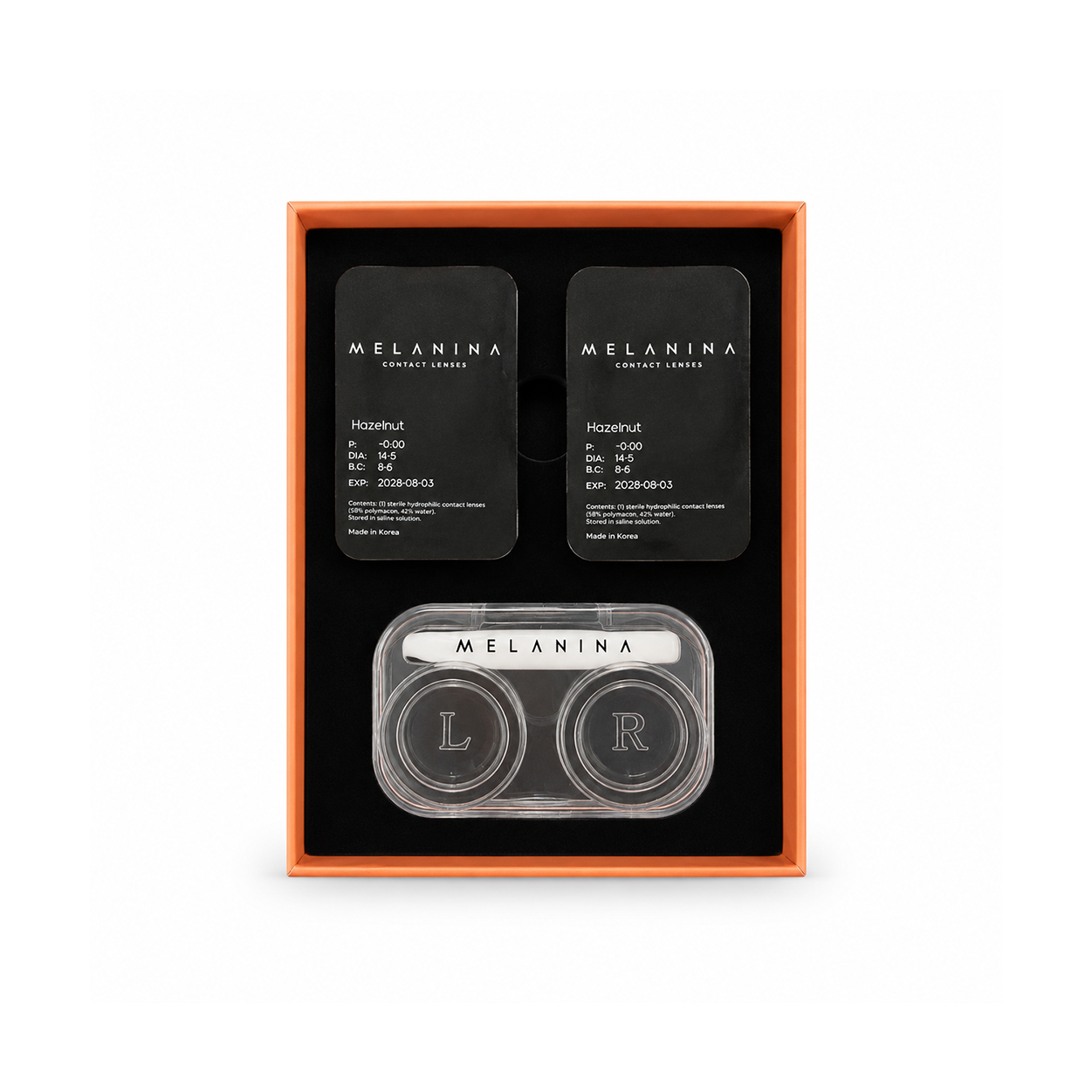 Melanina Hazelnut Colored Contact Lenses 6 Months cosmetic contact lenses for natural eye color enhancement and daily wear comfort.