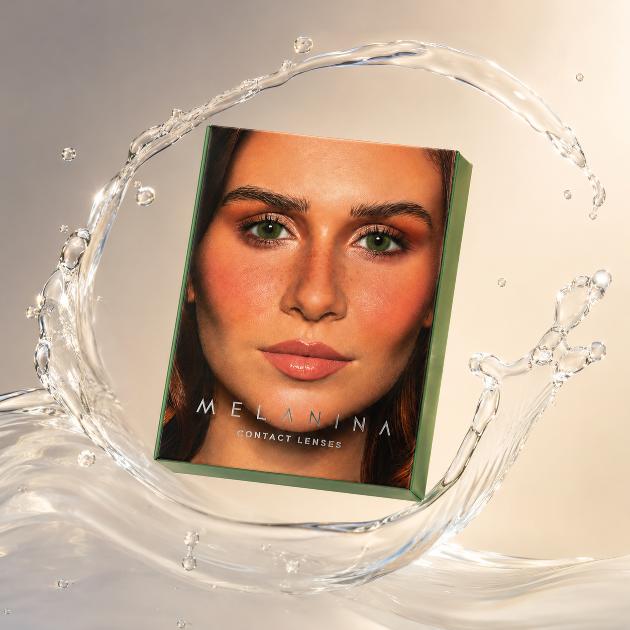 Melanina Icy Green Colored Contact Lenses 6 Months cosmetic contact lenses for natural green eye color enhancement and daily wear comfort.