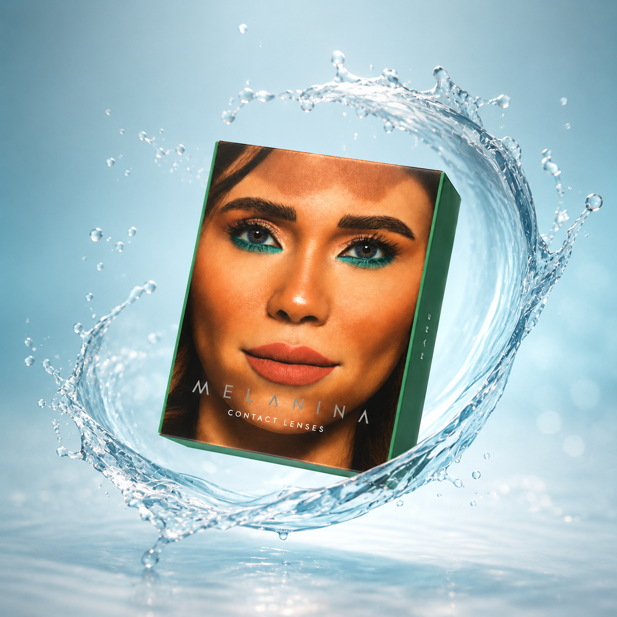 Melanina Aqua Marine Colored Contact Lenses 6 Months cosmetic contact lenses for natural eye color enhancement and everyday wear comfort.