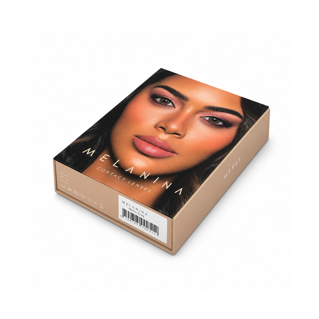 Melanina Merry Gray Colored Contact Lenses 6 Month Wear cosmetic contact lenses with natural gray eye enhancement and comfortable daily use.
