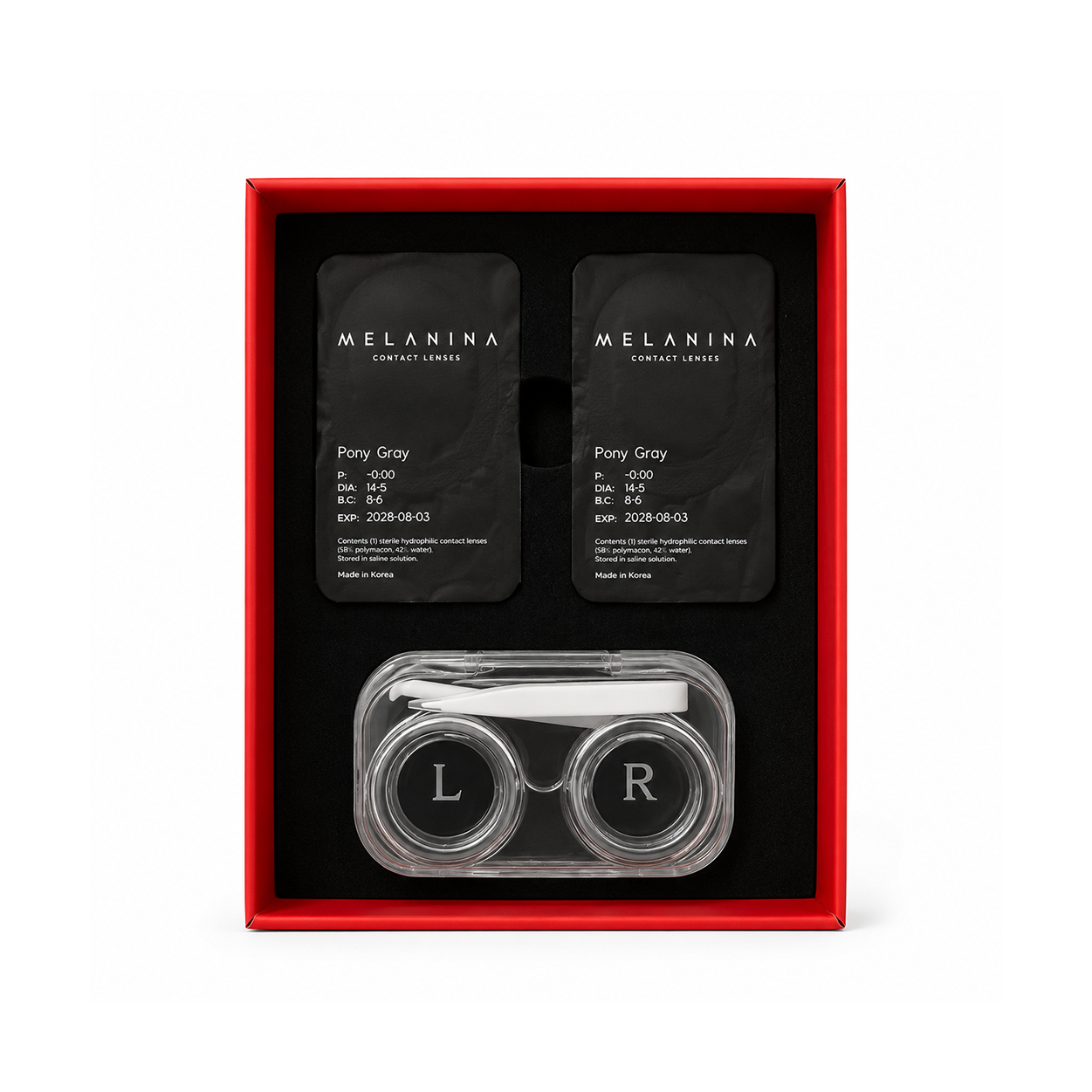 Melanina Pony Gray Colored Contact Lenses 6 Months featuring natural gray eye enhancement for comfortable everyday cosmetic lens wear.