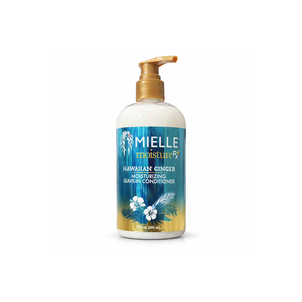Mielle Moisture Rx Hawaiian Ginger Leave-In Conditioner 355ml bottle for hydrating and frizz control on dry curly hair
