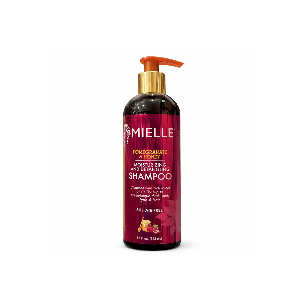 Mielle Pomegranate & Honey Moisturizing and Detangling Shampoo 355ml sulfate-free formula for hydrating and detangling curly hair