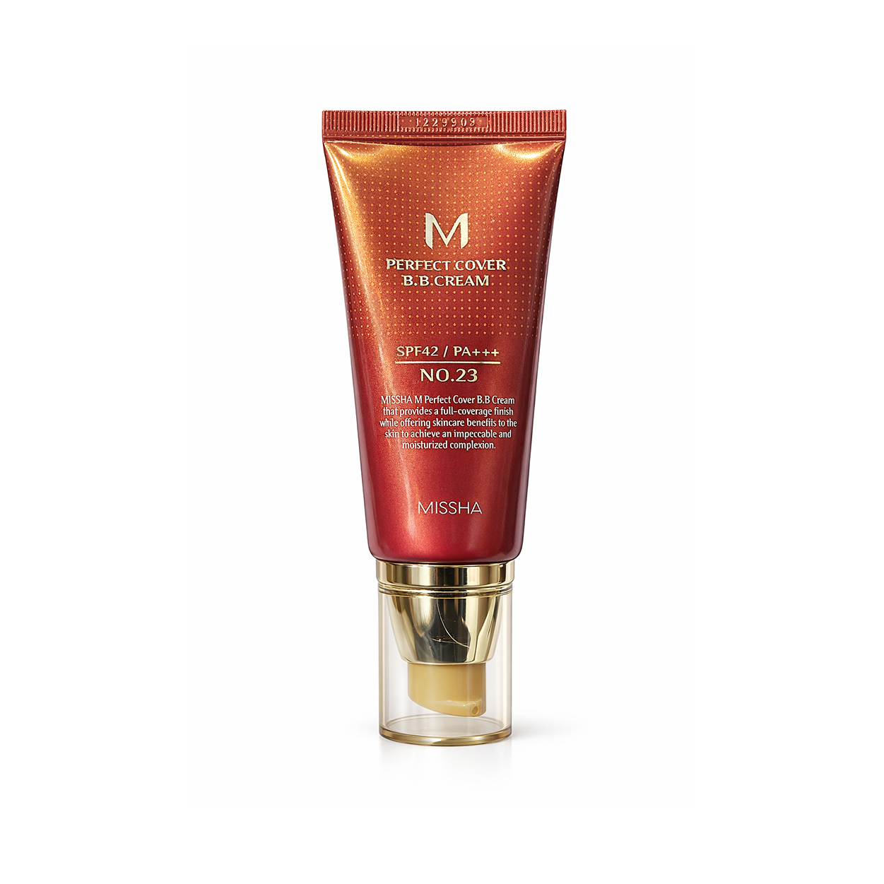 MISSHA M Perfect Cover BB Cream SPF42 PA+++ No.23 Natural Beige 50ml tube providing full coverage and sun protection for daily use