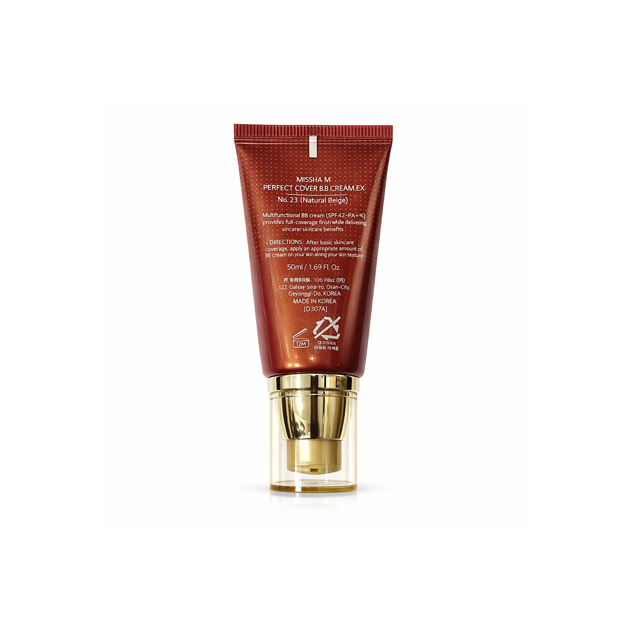 Missha M Perfect Cover BB Cream EX SPF42 PA+++ No.23 Natural Beige BB cream 50ml for full coverage and sun protection