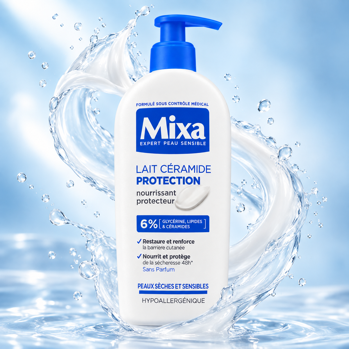 Mixa Lait Céramide Protection Nourishing Body Lotion 400ml for dry sensitive skin with ceramides and 48-hour protection