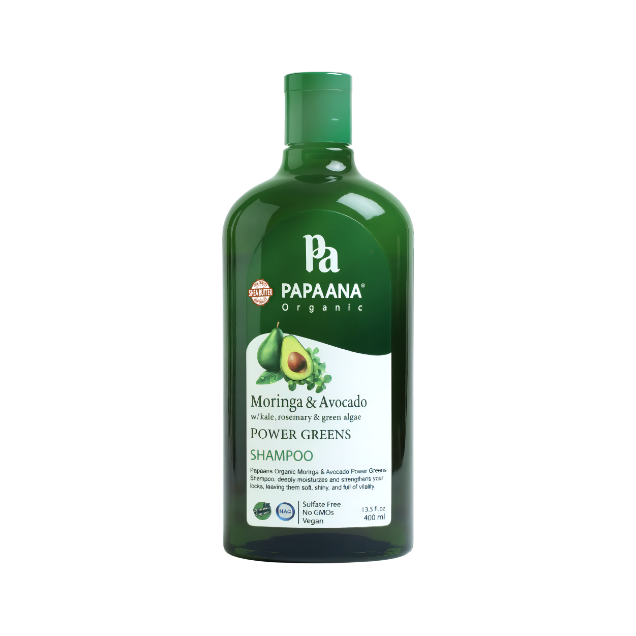 Papaana Organic Moringa & Avocado Power Greens Shampoo